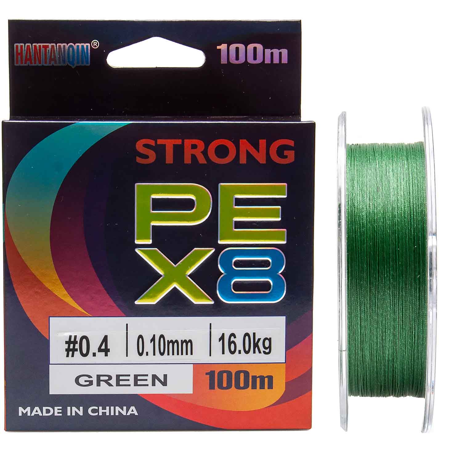 Плетёный шнур Strong PEx8 100 м #0.4 0.10 мм тест 16 кг 8-жильный для спиннинга