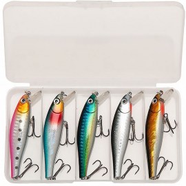 Комплект воблеров для ловли судак щука окунь Minnow 9 см 5 шт в коробке 0